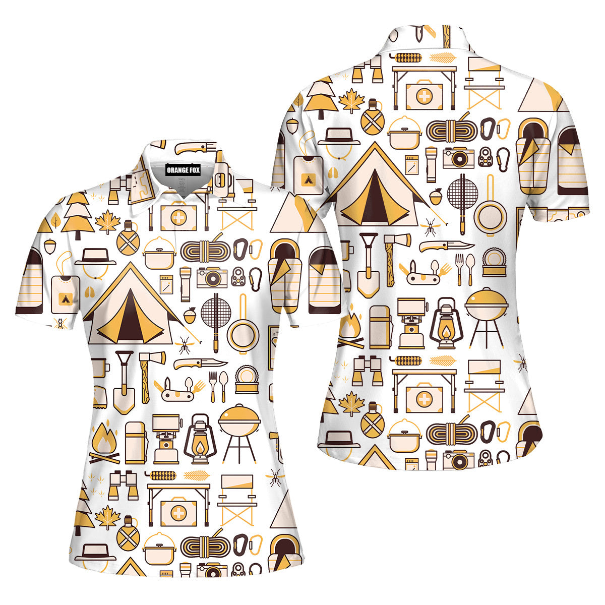 Camping Aloha Polo Shirt For Women