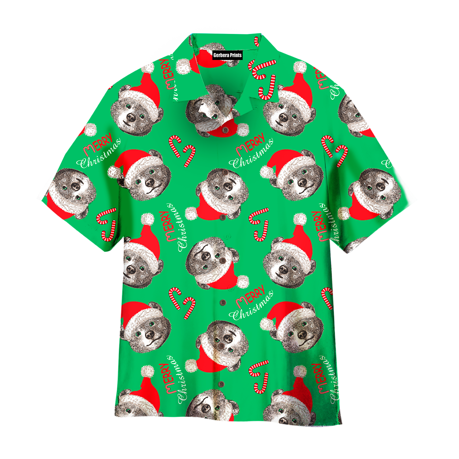 Christmas Bear Santa Holly Jolly Xmas Hawaiian Shirt For Men & Women