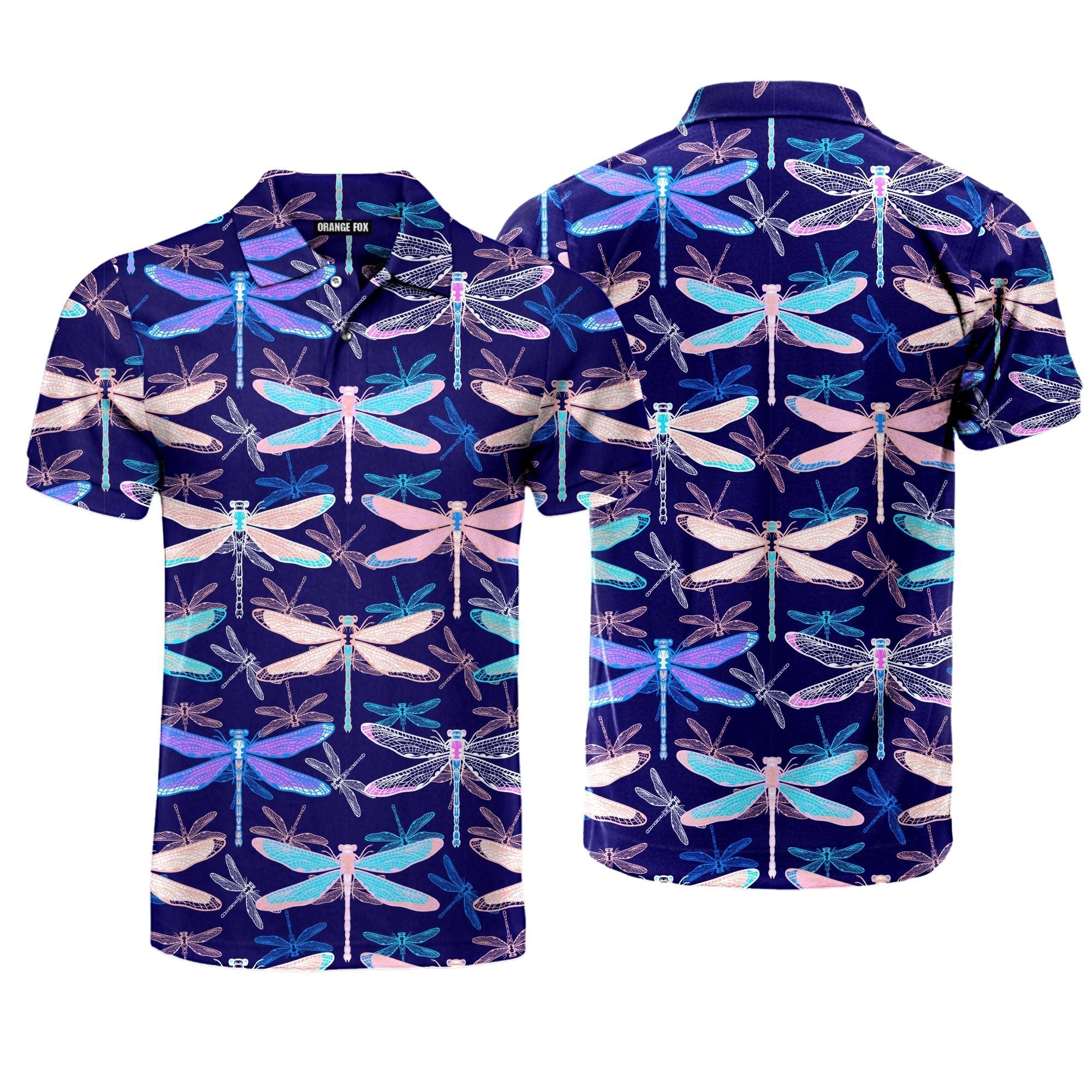 Colorful Dragonflies Insect Polo Shirt For Men