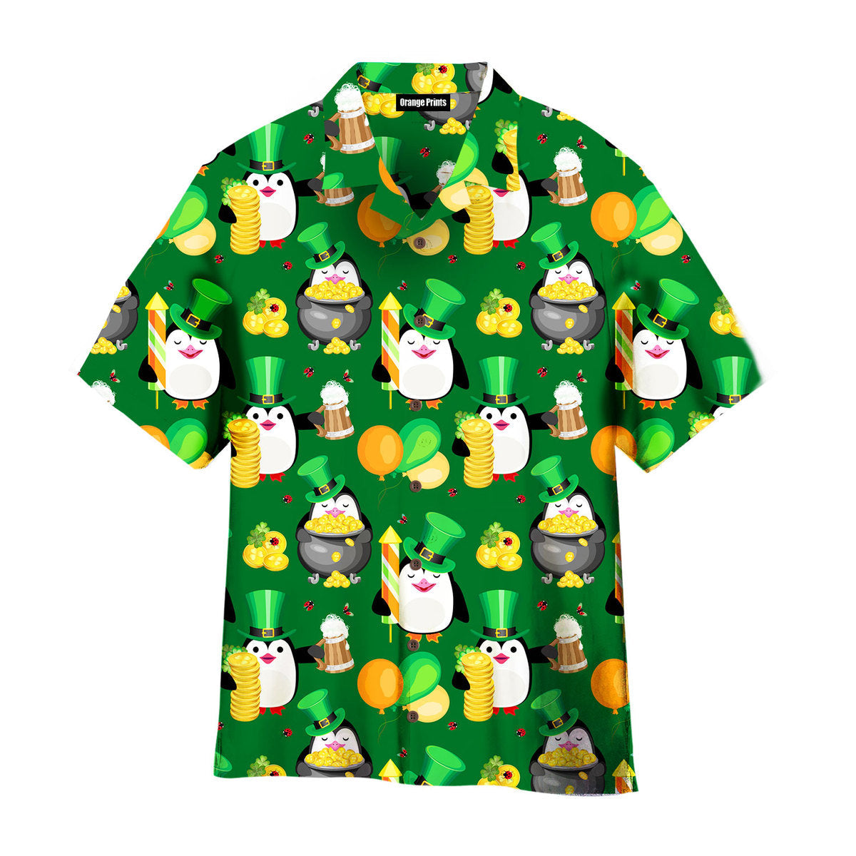 Funny Penguins Happy St Patricks Day Hawaiian Shirt For Men & Women