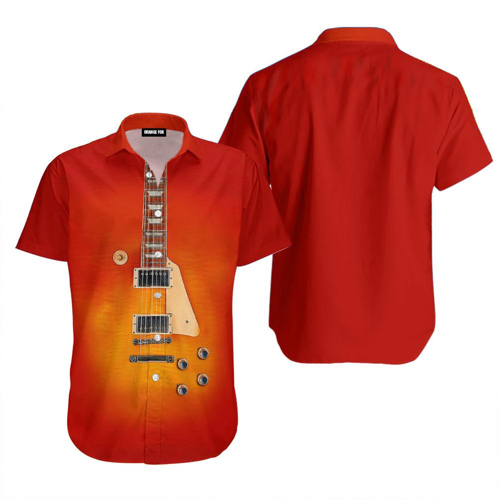Guitar - Gift For Music Lovers - Red Hawaiian Shirt For Men & Women