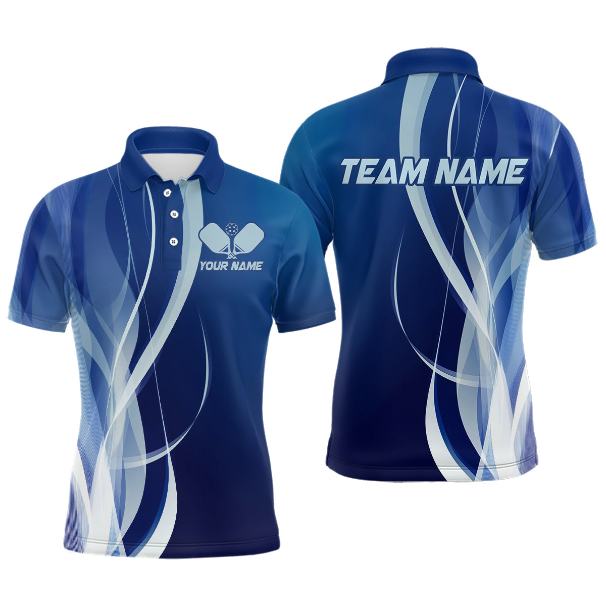 Custom Blue Pickleball Jerseys, Pickleball Tournament Polo Shirts For Men Team Uniform IPHW8210