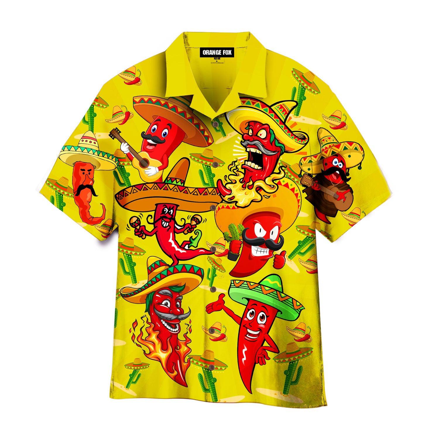 Lets Fiesta Hot Chili Pepper In Sombrero Hawaiian Shirt For Men & Women