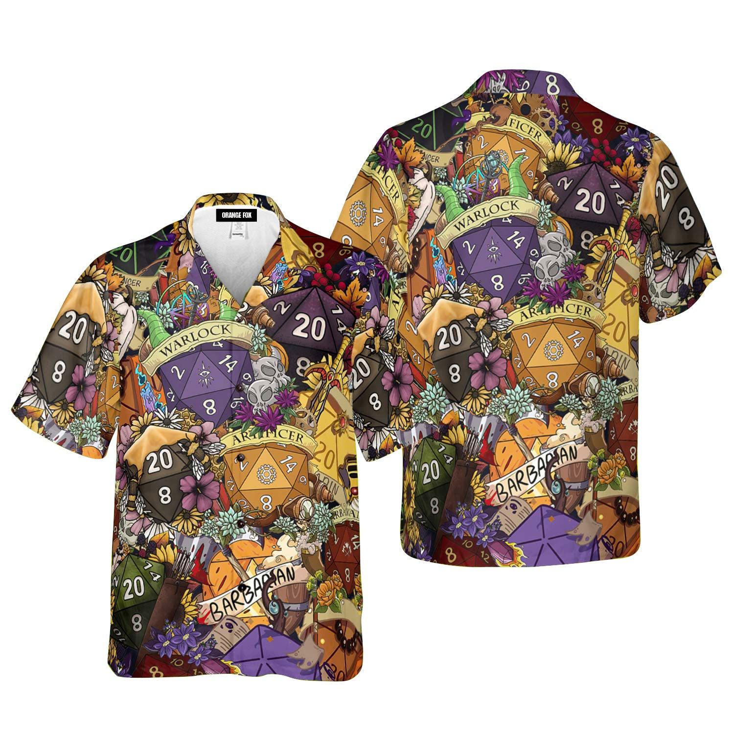 Magic Polyhedral Dice D20 Colorful Hawaiian Shirt For Men & Women