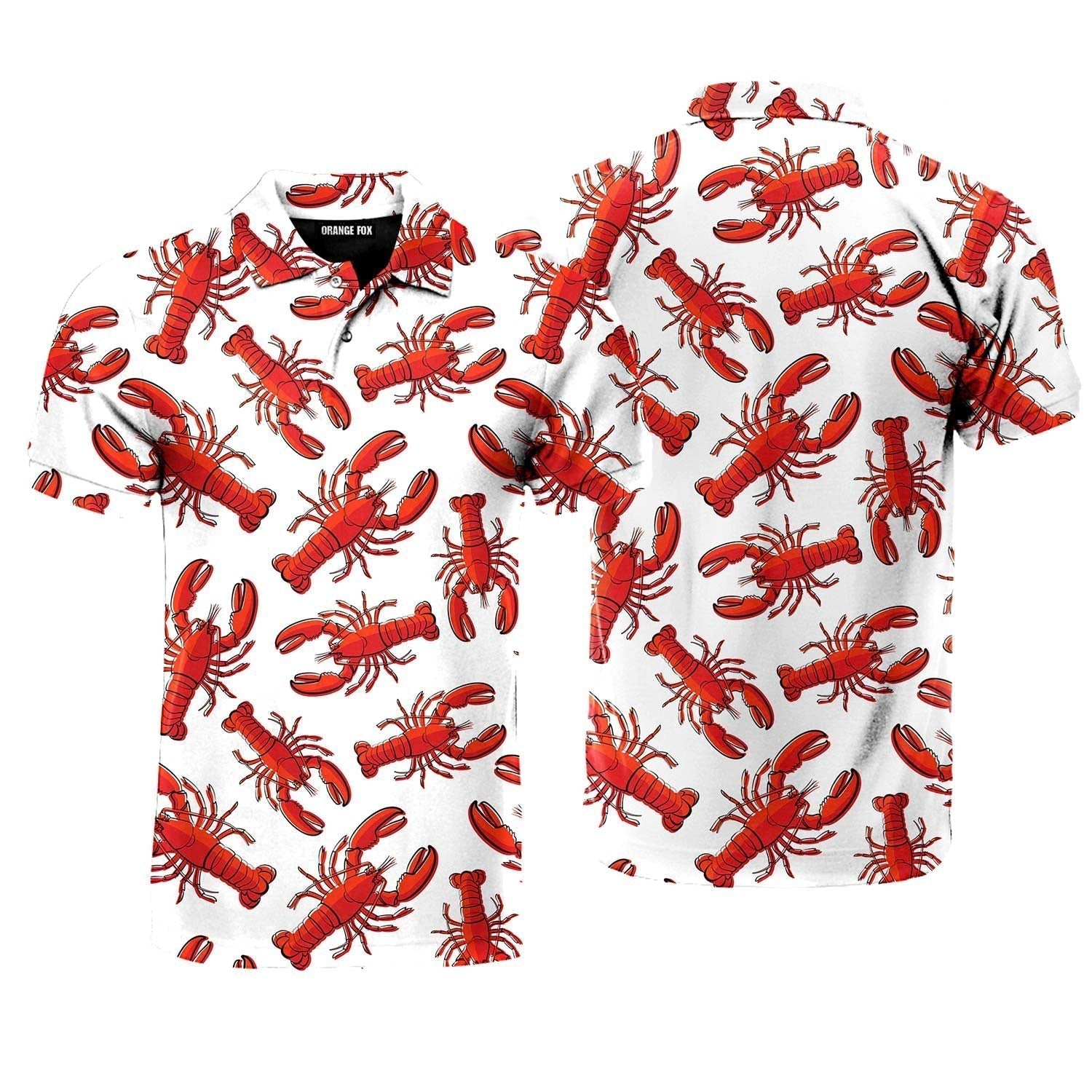 Orange Crawfish Polo Shirt For Men