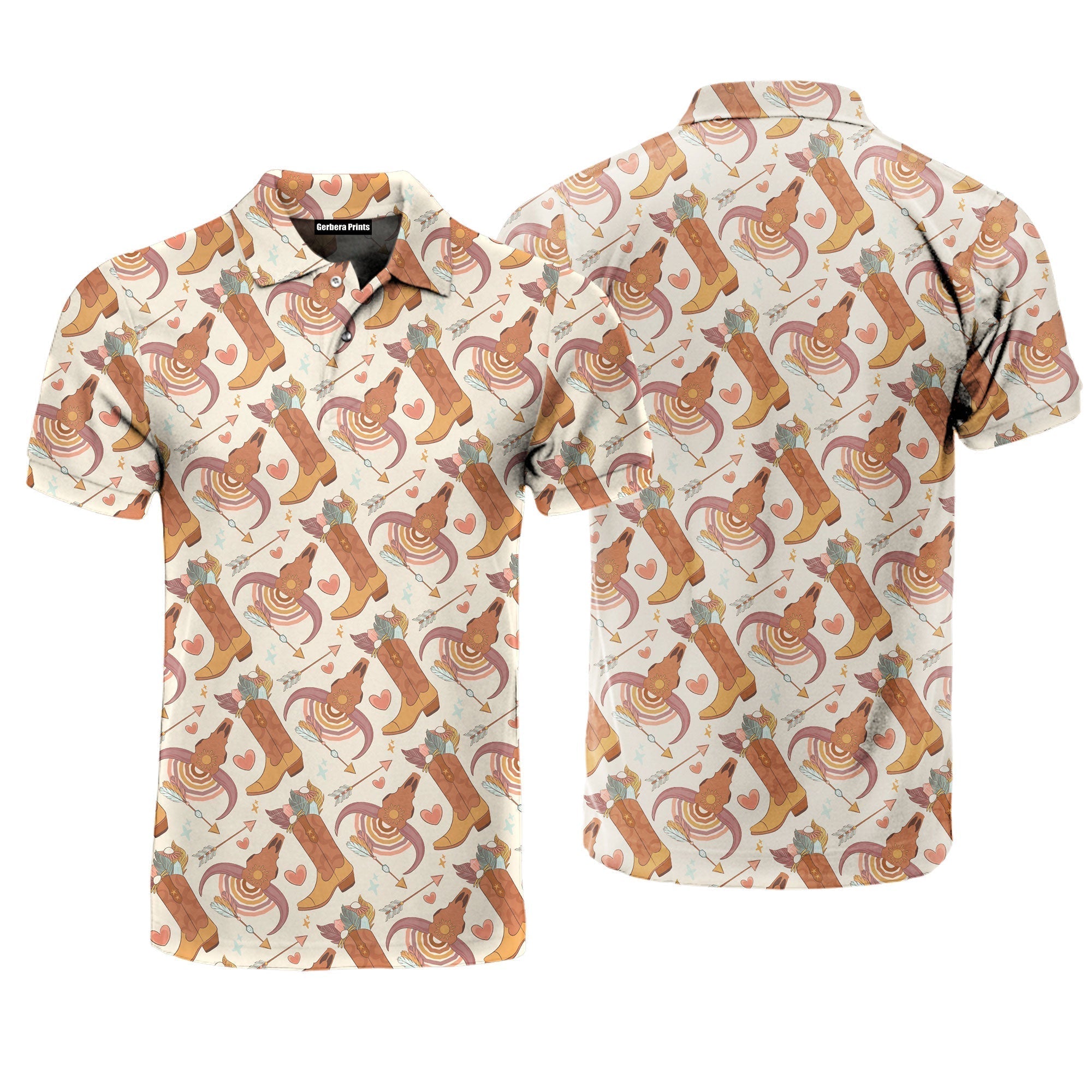 Cowboy Cowgirl Gift For Western Lovers Vintage Love Polo Shirt For Men