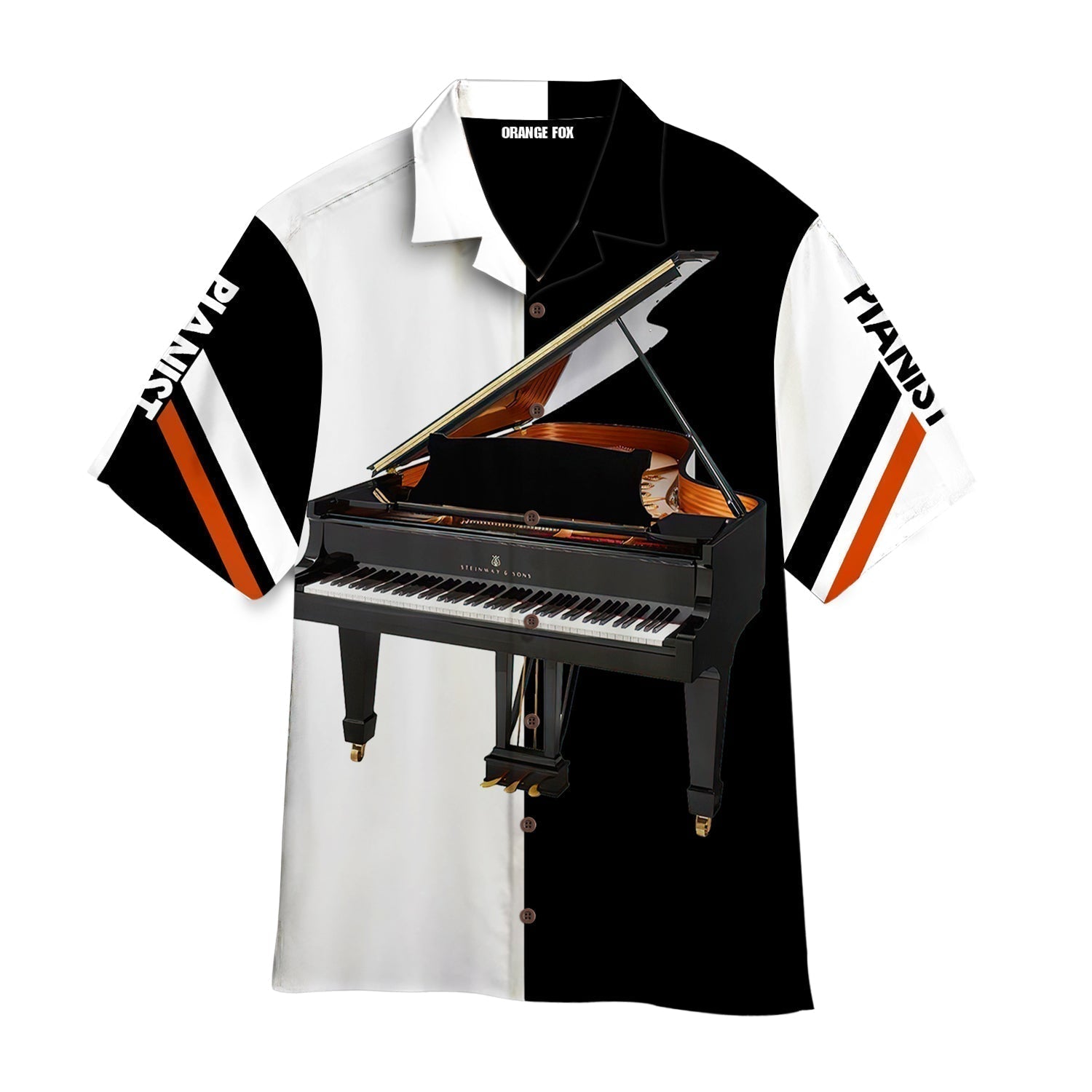 Piano Music Black And White Music Instrument Hawaiian Shirt For Men & Women