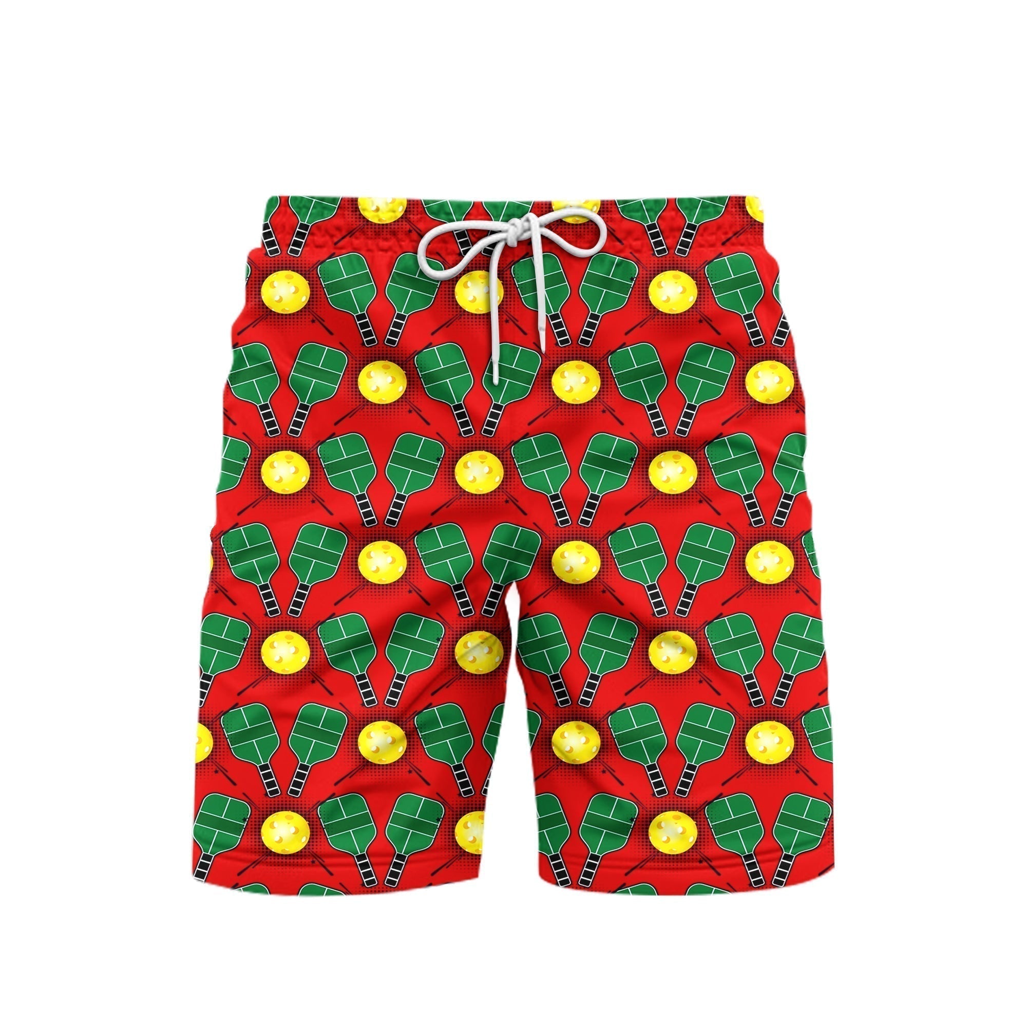 Pickleball Red Beach Shorts For Men