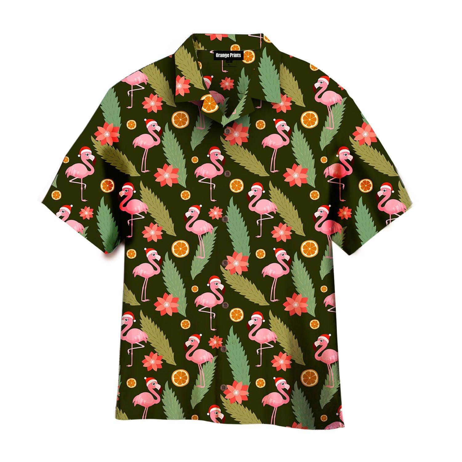 Pink Flamingo Happy Christmas In July Hawaiian Shirt For Men & Women