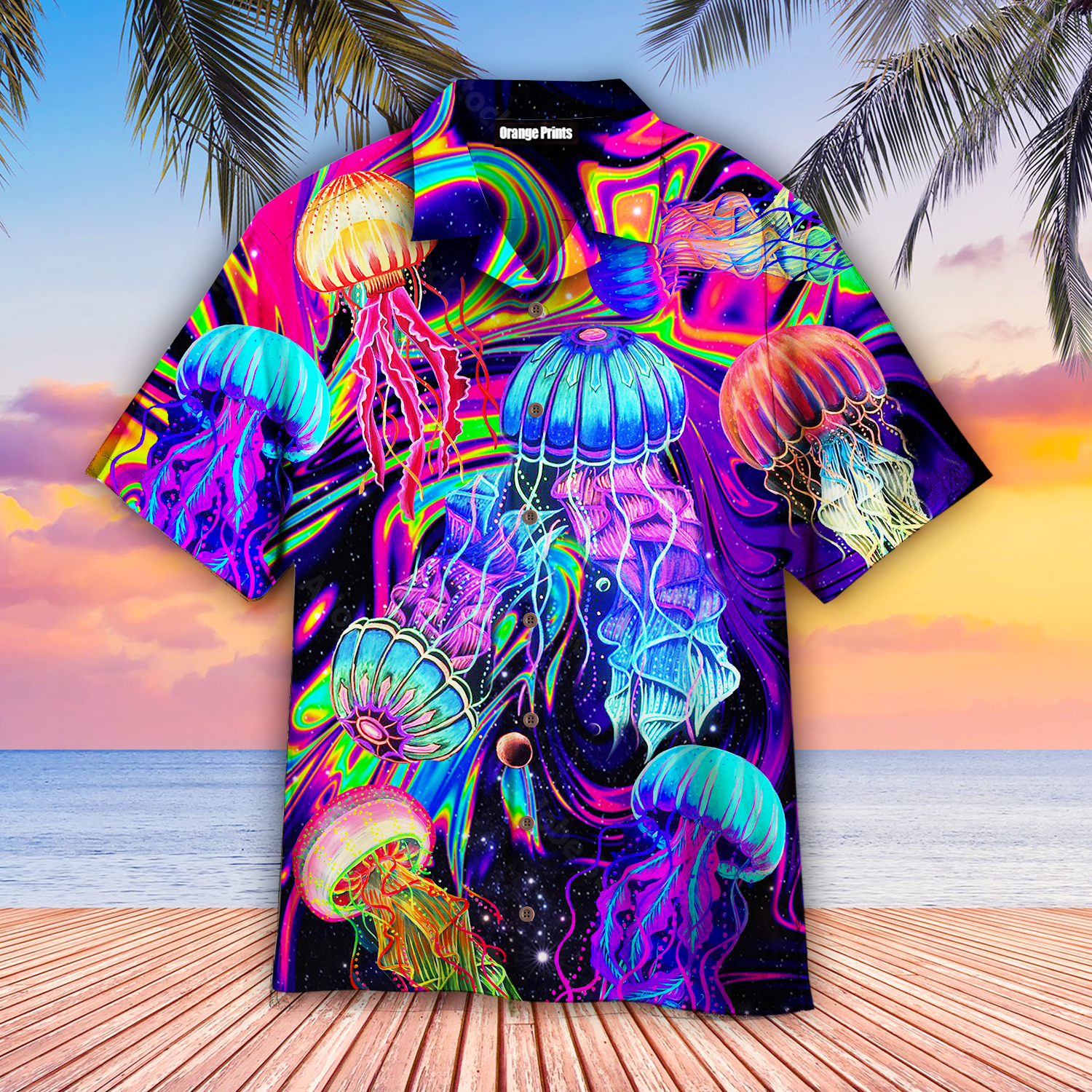 Rainbow Jellyfish Colorful Hawaiian Shirt For Men & Women