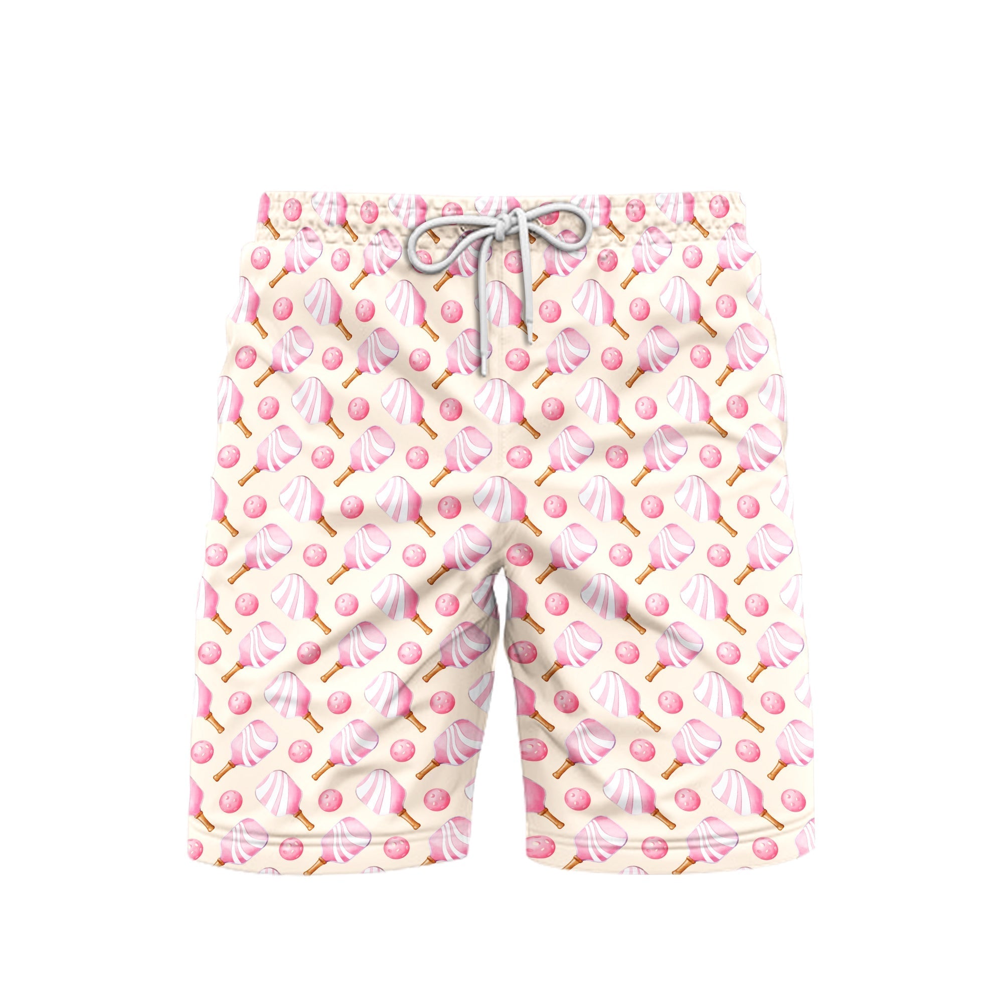 Pink Pickleball Paddles Beach Shorts For Men