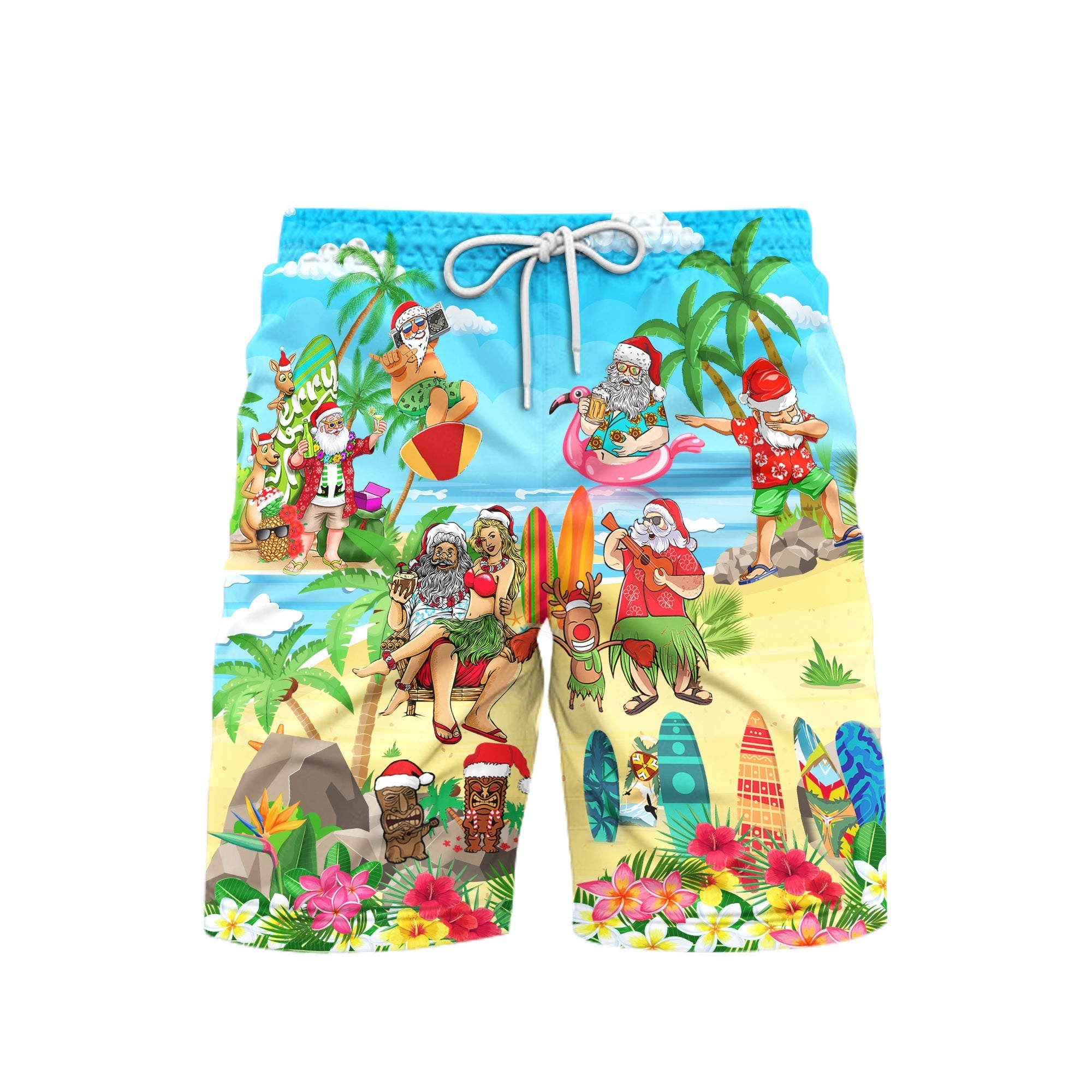 Christmas Mele Kalikimaka From Hawaii Beach Shorts For Men