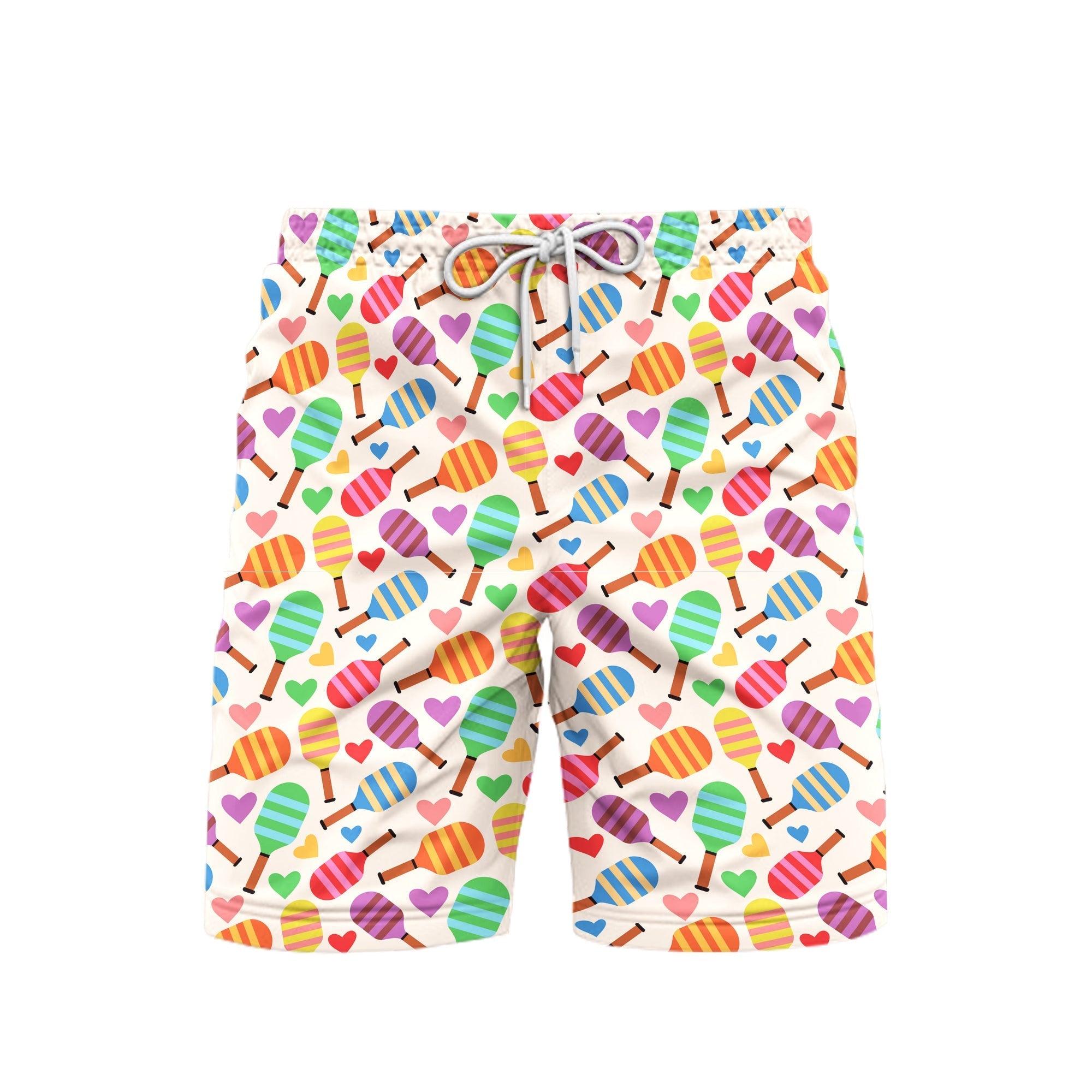 Pickleball Paddles With Hearts Beach Shorts For Men