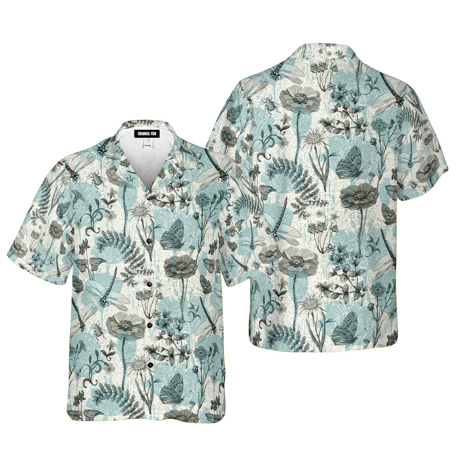 Summer Dragonflies Flowers Vintage Style Hawaiian Shirt For Men & Women