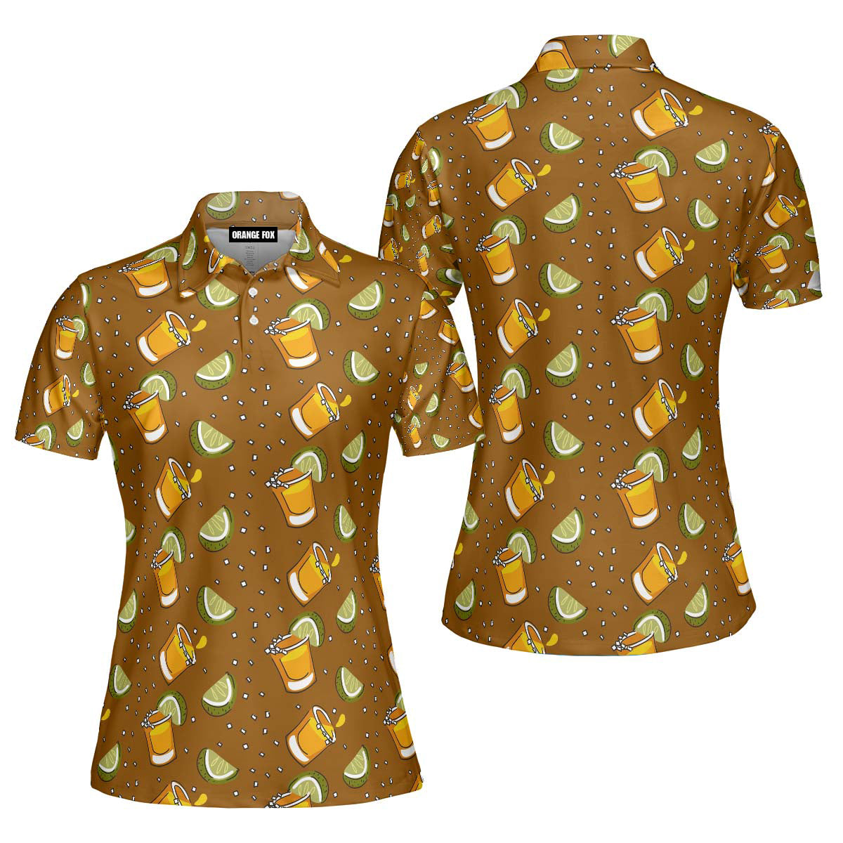 Tequila With Lime Shot Brown Polo Shirt For Women