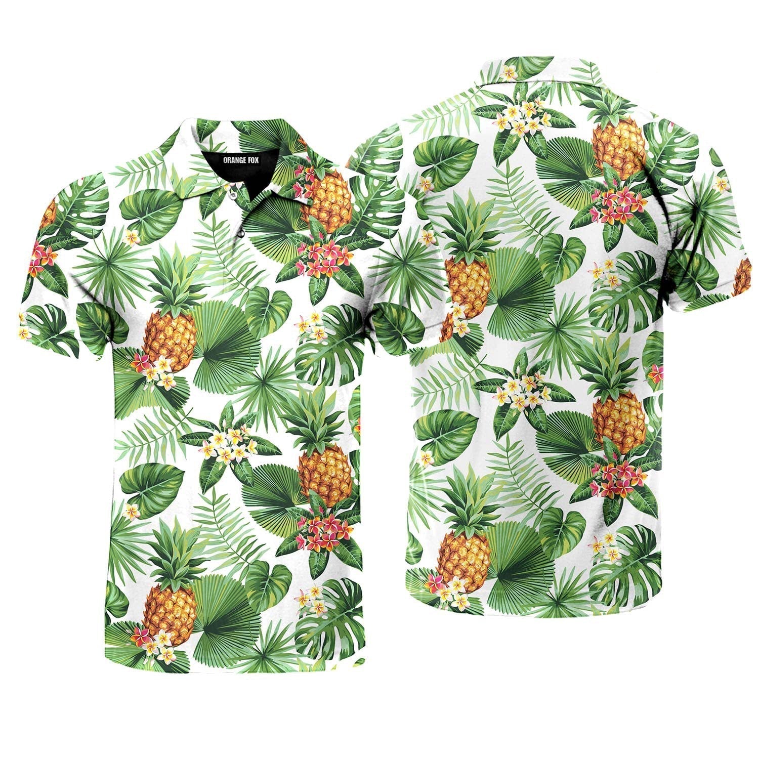 Tropical Pineapple Polo Shirt For Men