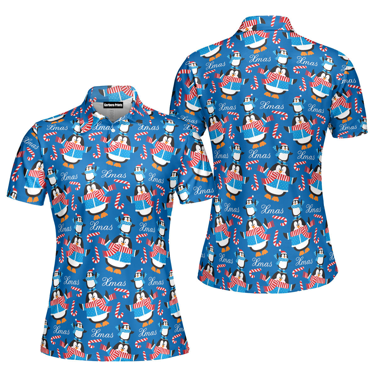 Cute Christmas Penguin Women's Polo Shirt