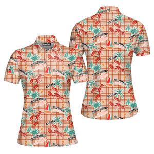 Aloha Summer Lobster To Sunshine Polo Shirt For Women