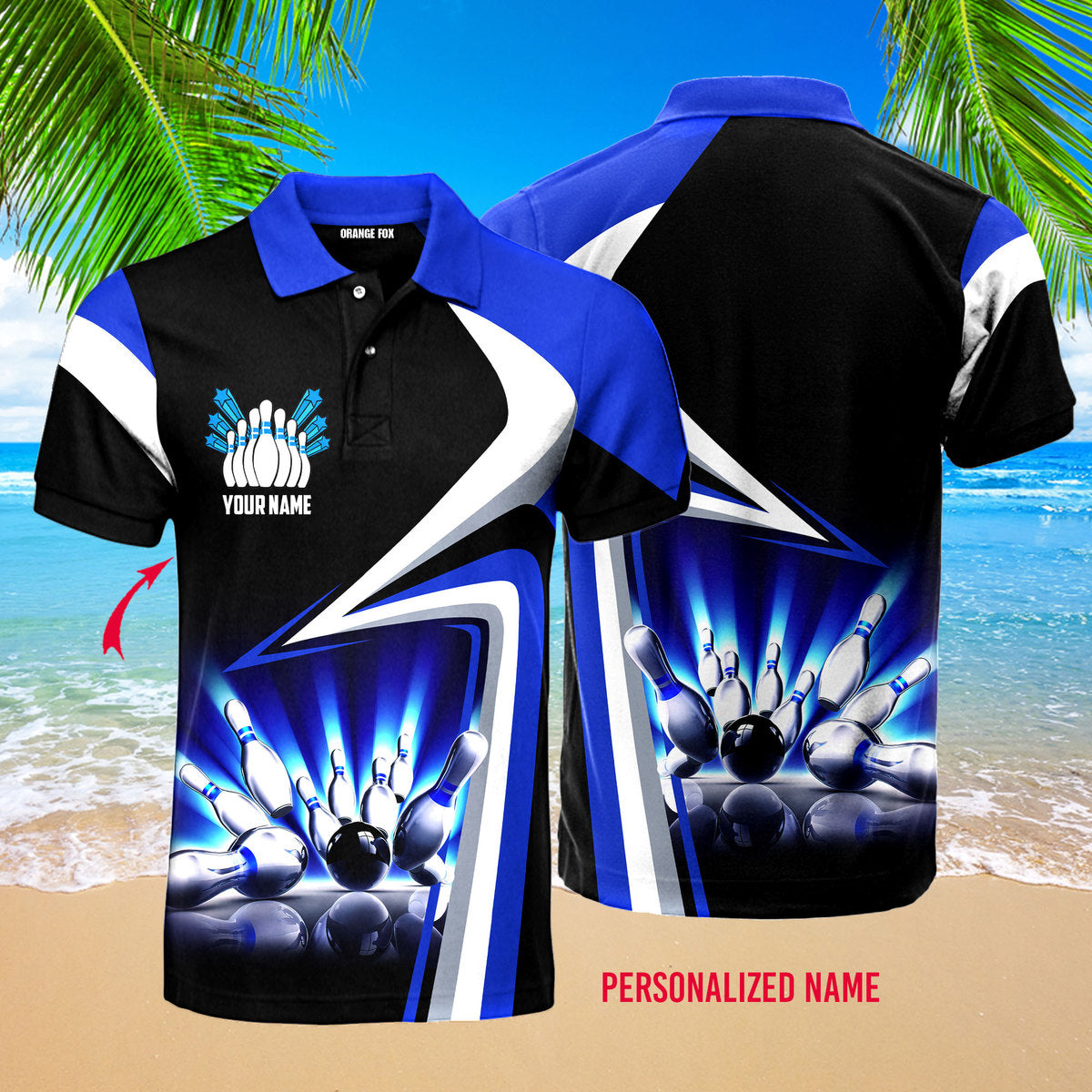 Amazing Bowling Strike Custom Name Polo Shirt For Men & Women