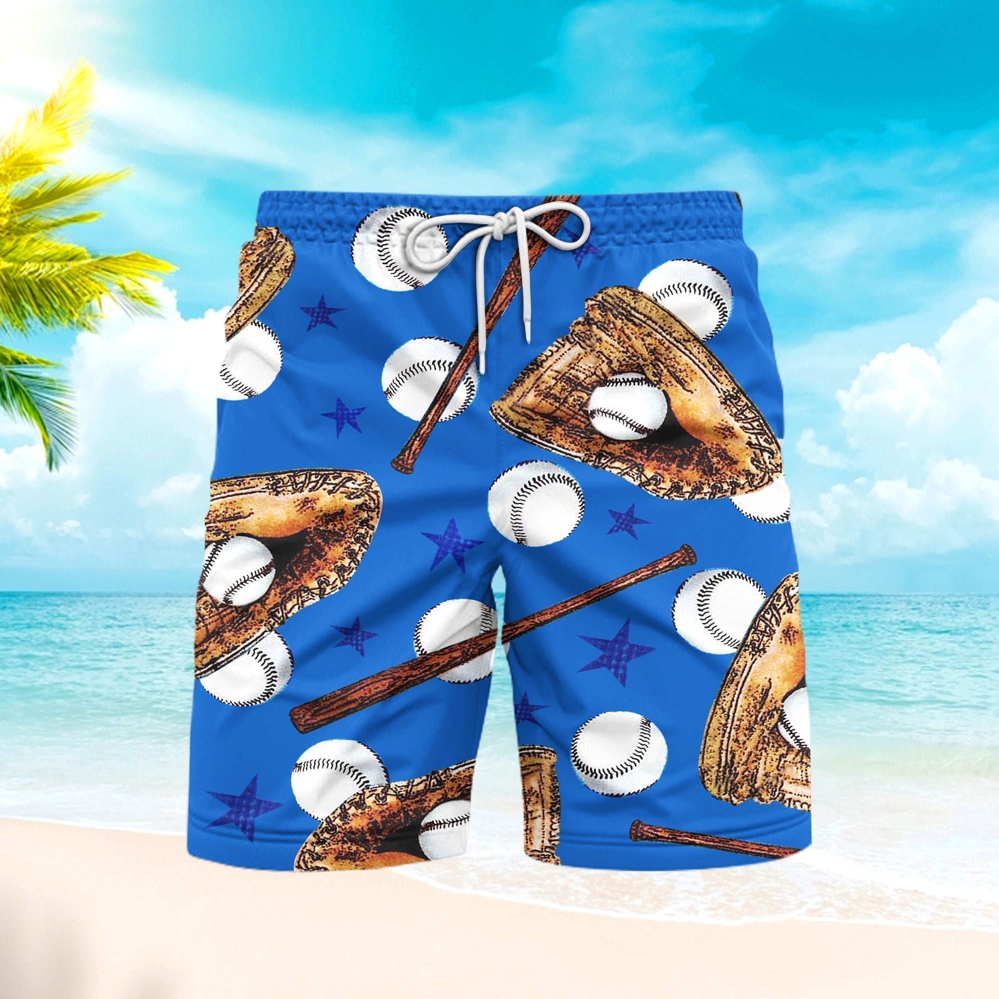 American Baseball Beach Shorts For Men