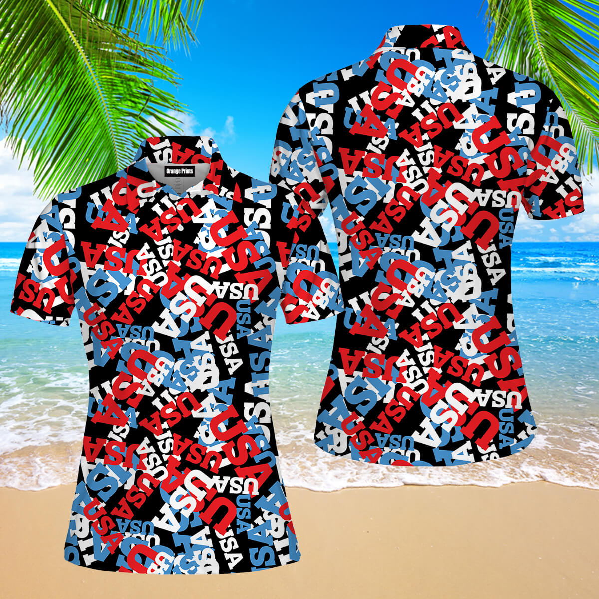 American Patriotic Polo Shirt For Women
