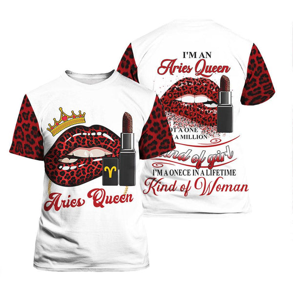 Aries Queen Girl T-Shirt For Men & Women