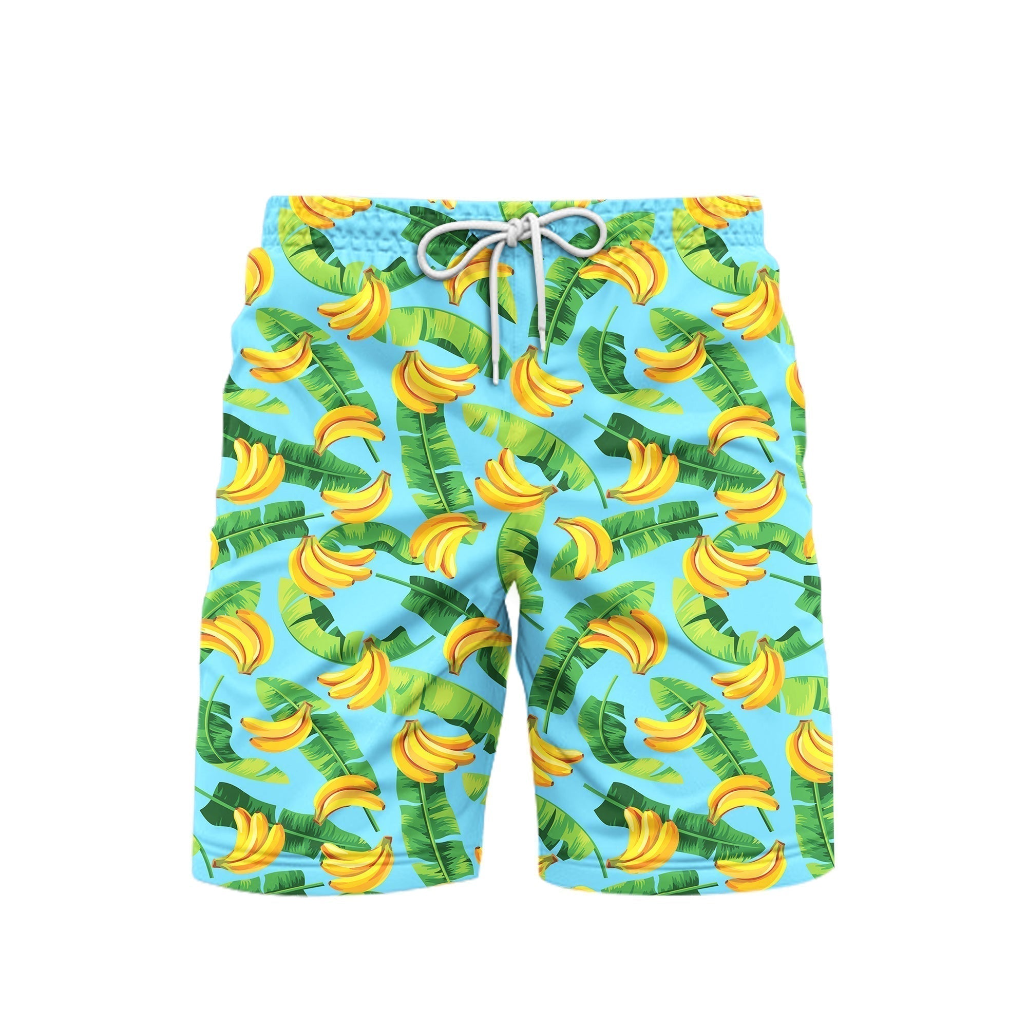 Banana Leaves Pattern Beach Shorts For Men