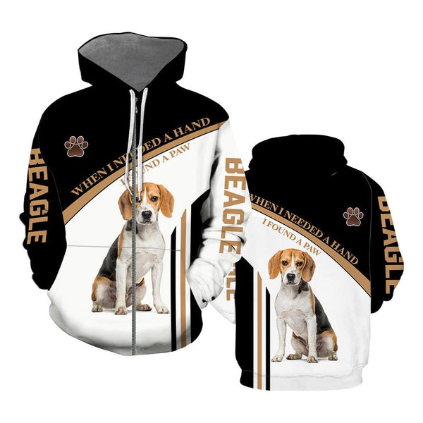 Beagle Dog Zip Up Hoodie For Men & Women