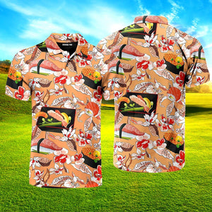 Beautiful Classic Japanese Sushi Floral Polo Shirt For Men