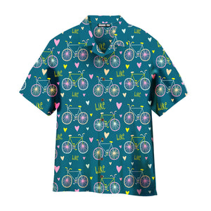 Bikes And Hearts Cute Bicycles Hawaiian Shirt For Men & Women