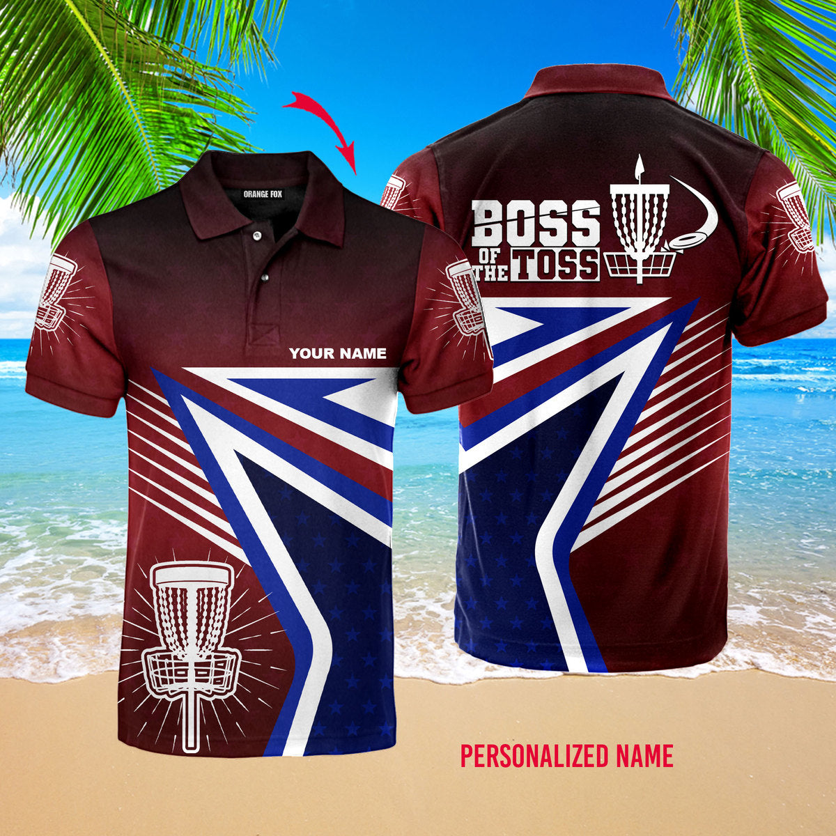 Boss Of The Toss American Flag Custom Name Polo Shirt For Men & Women NP1047