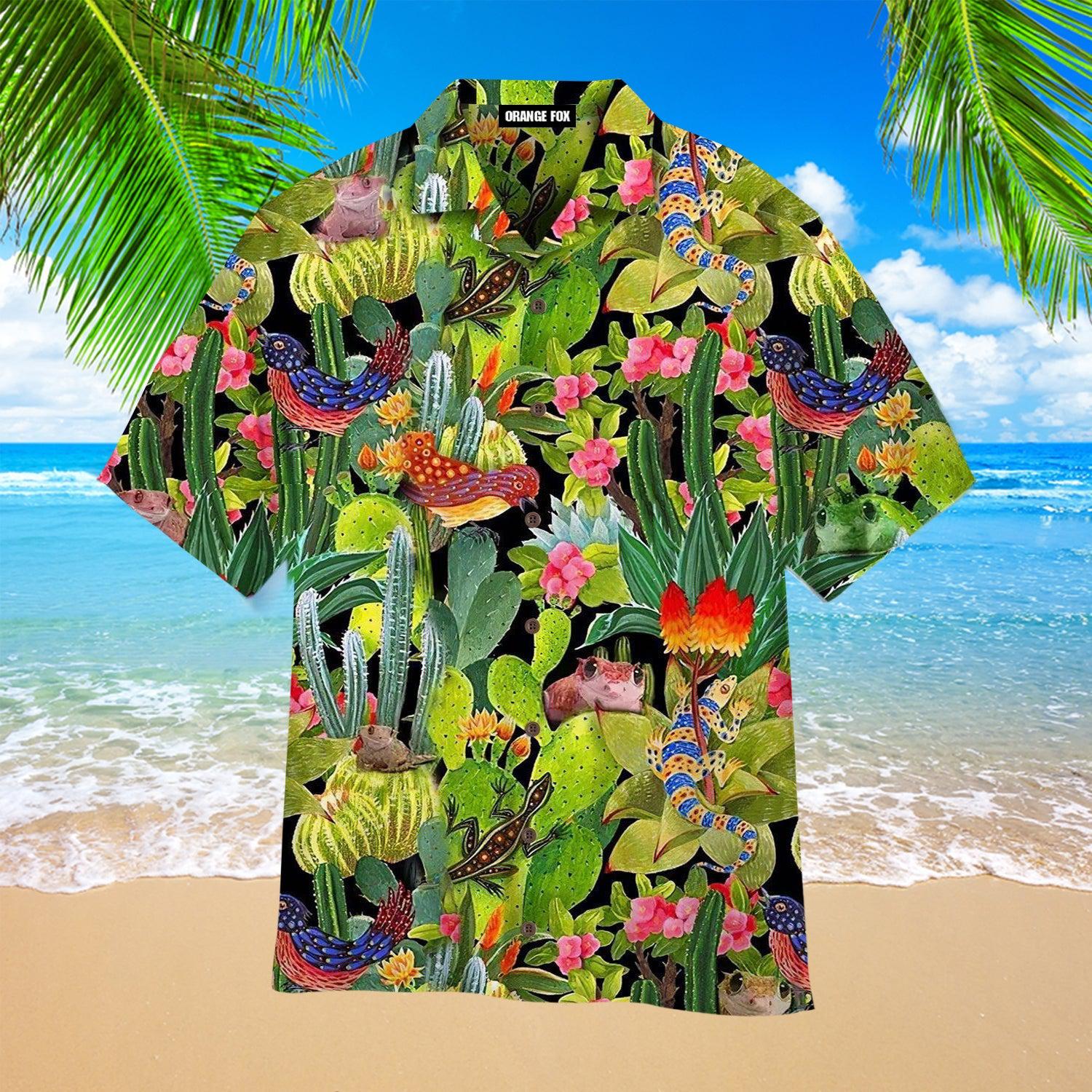 Cactus Pattern Tropical Hawaiian Shirt For Men & Women