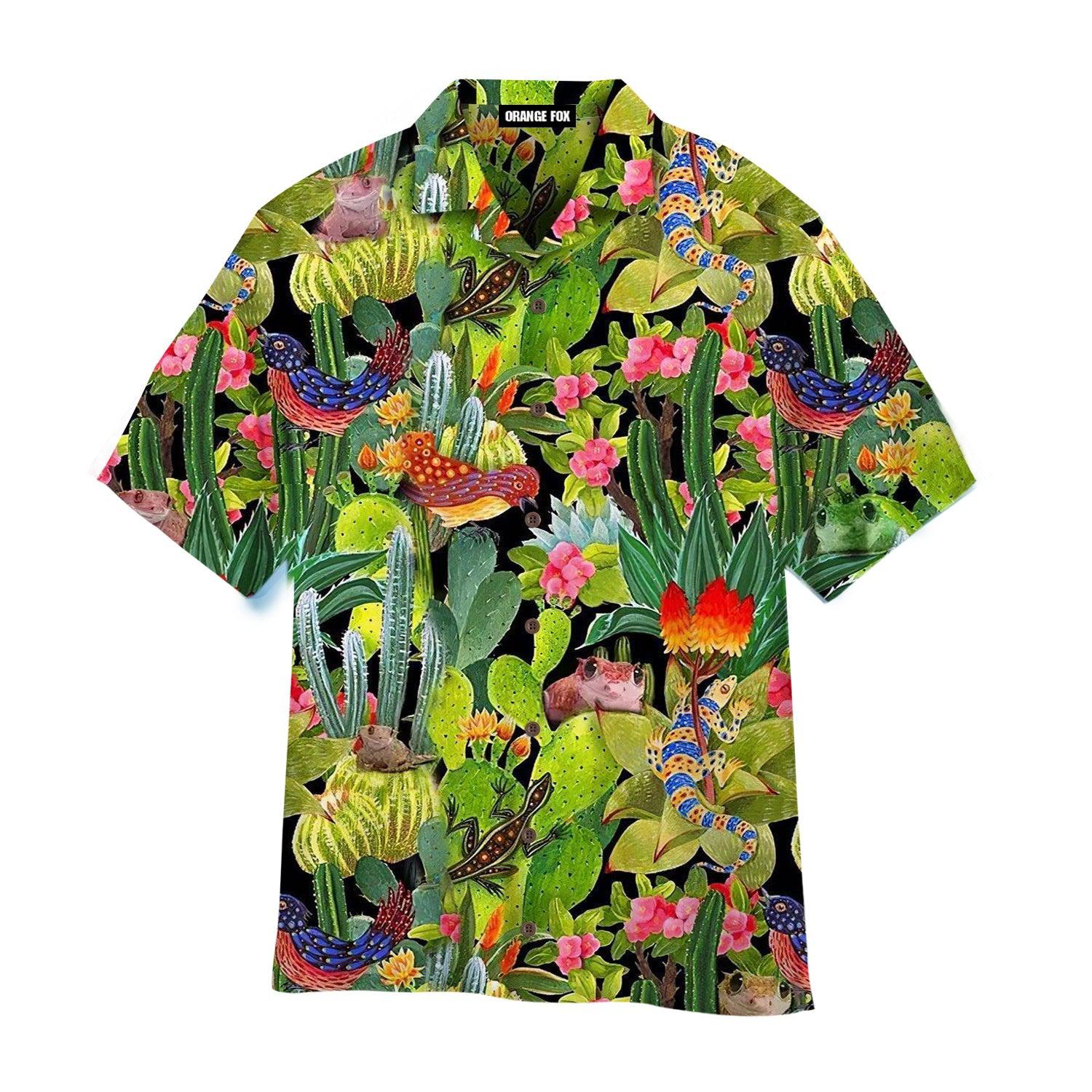 Cactus Pattern Tropical Hawaiian Shirt For Men & Women