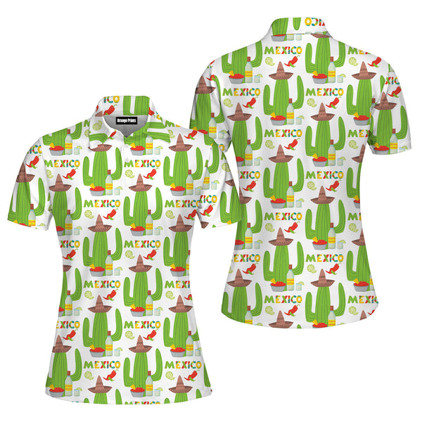 Cinco De Mayo Mexico Cactus Fiesta Polo Shirt For Women