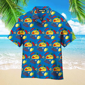 Cinco De Mayo Tacos Mexican Food Chili Mexico Pattern Blue Hawaiian Shirt For Men And Women WH1171