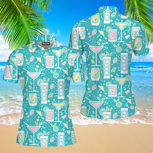 Cocktails Hello Summer Polo Shirt For Women