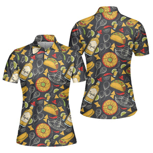 Colorful Amazing Mexican Food Polo Shirt For Women