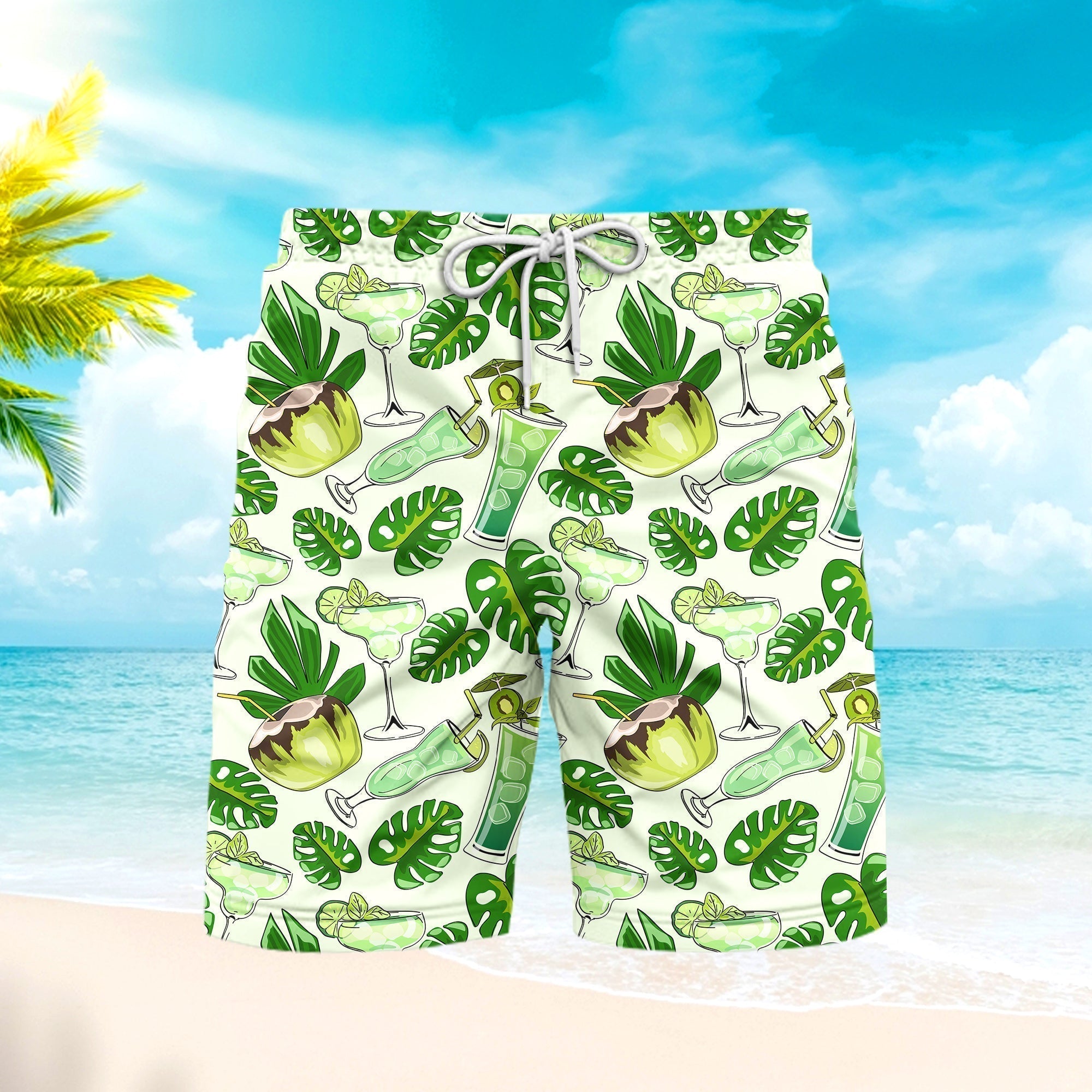 Fresh Cocktails Tropical Beach Shorts For Men