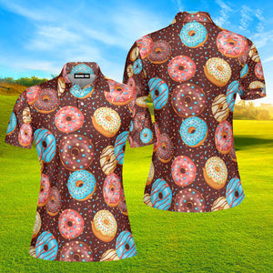 Colorful Donut Sprinkles Sweet Polo Shirt For Women