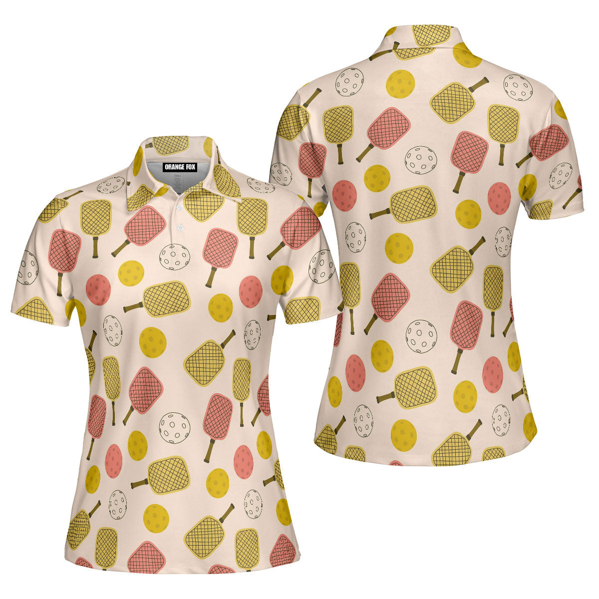 Colorful Pickleball Paddle Polo Shirt For Women