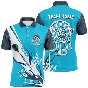 Custom Darts Mode On Multi-Color Team Jersey Polo Quarter-Zip Shirts, Customized Name Team Name Darts Team Jerseys Uniform