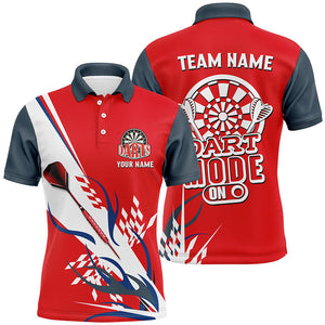 Custom Darts Mode On Multi-Color Team Jersey Polo Quarter-Zip Shirts, Customized Name Team Name Darts Team Jerseys Uniform