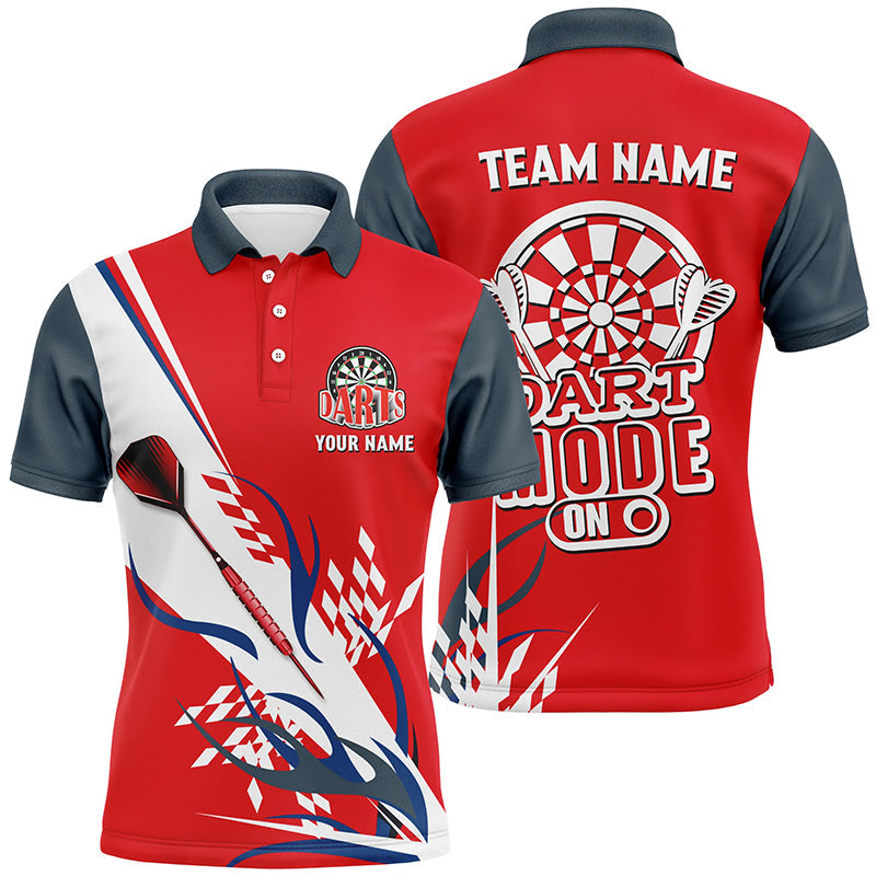 Custom Darts Mode On Multi-Color Team Jersey Polo Quarter-Zip Shirts, Customized Name Team Name Darts Team Jerseys Uniform