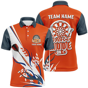 Custom Darts Mode On Multi-Color Team Jersey Polo Quarter-Zip Shirts, Customized Name Team Name Darts Team Jerseys Uniform