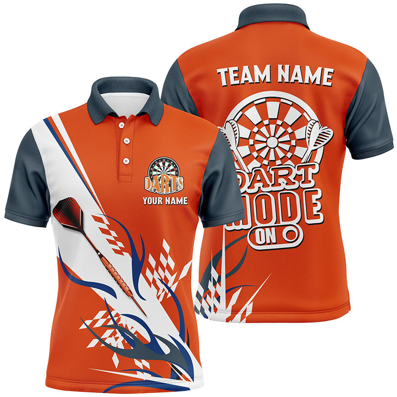 Custom Darts Mode On Multi-Color Team Jersey Polo Quarter-Zip Shirts, Customized Name Team Name Darts Team Jerseys Uniform