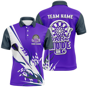 Custom Darts Mode On Multi-Color Team Jersey Polo Quarter-Zip Shirts, Customized Name Team Name Darts Team Jerseys Uniform