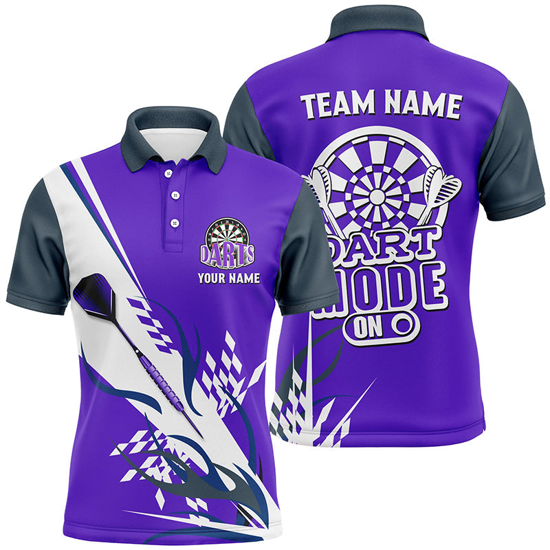 Custom Darts Mode On Multi-Color Team Jersey Polo Quarter-Zip Shirts, Customized Name Team Name Darts Team Jerseys Uniform