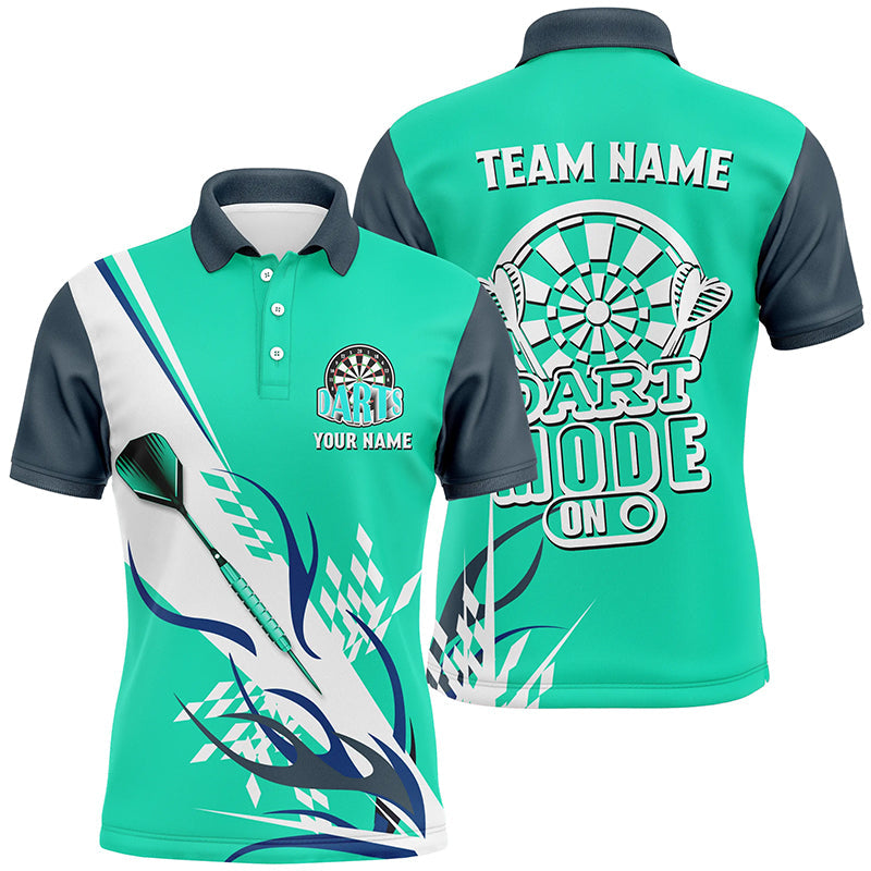Custom Darts Mode On Multi-Color Team Jersey Polo Quarter-Zip Shirts, Customized Name Team Name Darts Team Jerseys Uniform