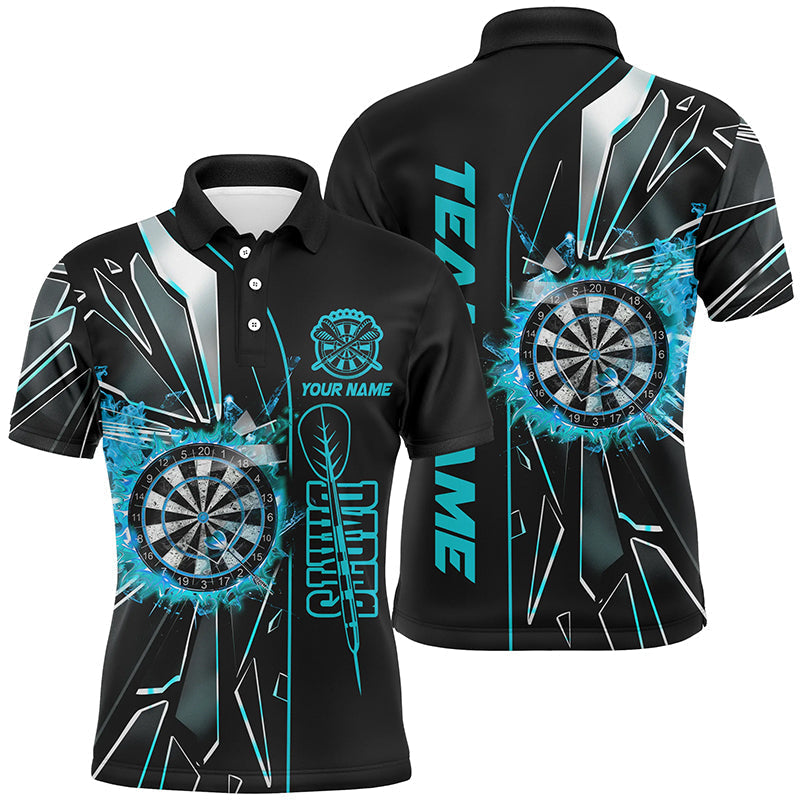 Custom Darts Team Jersey, Break Glass Darts Polo Quarter-Zip Shirts, Customized Name Team Name Darts Team Jerseys Uniform