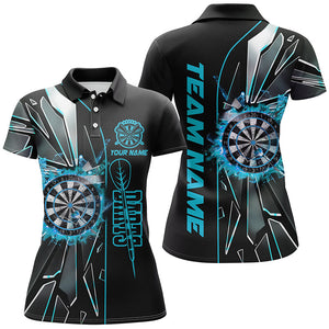 Custom Darts Team Jersey, Break Glass Darts Polo Quarter-Zip Shirts, Customized Name Team Name Darts Team Jerseys Uniform